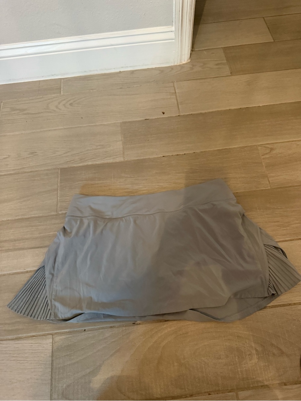 lululemon athletica Grey Pleated-Panel Mini Skirt